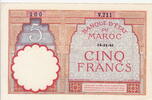 Morocco 5 Francs P.23A -