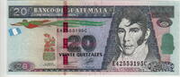 Guatemala 20 Quetzales P.124a -