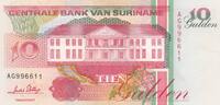 Surinam 10 Gulden Nr 996611 P.137b. -