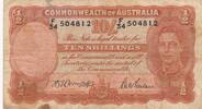 Australia 10 Shillings 1942 P.25b VF- 962.23 元 含税 ＋  200.81 元 运费