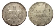 Weimarer Republik 3 Mark Kursmünze -