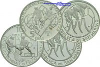 San Marino 5+10 Euro Fußball WM 2006, 5+10 Euro (2 Stck.) -