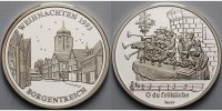 Borgentreich Medaille<br>14,79g <br>fein<br>35mm Ø Medaille in Silber, Weihnachten 1993, Borgentreich inkl. Kapsel&Etui& Zertifikat -