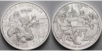 Österreich 10 Euro Der liebe Augustin,(Sagen und Legenden) in Kapsel & Zertifikat & Etui & Schuber -