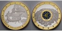 Deutschland 70 mm Ø Silbermedaille Euro-Giganten - farbig - -