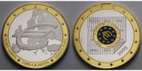 Deutschland 70 mm Ø Silbermedaille Euro-Giganten - farbig - -