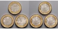 Finnland 3 x 5 Euro Naturset - Flora, Fauna und Winter, (1.-3. Münze), -