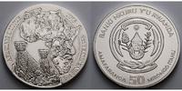Ruanda 50 Amafaranga<br>1 oz<br>Ø 40 mm Afrikanische Unze, 6. Ausgabe Gepardfamilie - <b>originale Folie</b> -
