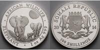 Somalia 100 Shillings<br>1 oz.<br>Ø 39 mm Elefant 11. Ausgabe, 999er Silber -