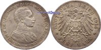 Preussen, 5 Mark Wilhelm II, 1888-1918, Büste in Uniform, J.114 -