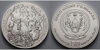 Ruanda 50 Amafaranga<br>1 oz<br>Ø 40 mm Afrikanische Unze, 7.Ausgabe Impala-Schwarzfersenantilope-<b> originale Folie</b> -