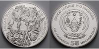 Ruanda 50 Amafaranga<br>1 oz<br>Ø 40 mm Afrikanische Unze, 7.Ausgabe Impala-Schwarzfersenantilope <b>mit Zertifikat</b> -