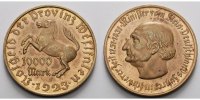 Provinz Westfalen 10.000<br> Mark Notgeld-Freiherr vom Stein-breiter Randst.Tombak o.Kupfer verg<br>Jaeger N20a -