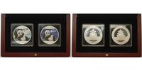 China 10 Yuan x2<br>1 oz.<br>Ø 40 mm China Panda, colored Day & Night Edition - 999er Silber, <b>2er Set farbig</b> -
