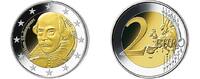 San Marino 2 Euro Shakespeare William - 400. Todestag 1616 - 2016 ( herausragender Dichter! ) -