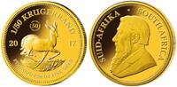 Süd Afrika 1/50 oz<br> 0,622g<br> fein<br> 8,00 mm Ø Krügerrand 1/50 oz. - Springbock, <b> Jubiläum -50 Jahre Krügerrand- </b>SELTEN! -