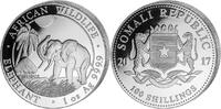 Somalia 100 Shillings<br>1 oz.<br>Ø 39 mm Elefant 14. Ausgabe, 999er Silber -