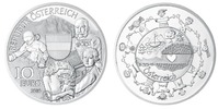 Österreich 10 Euro Österreich, aus Kinderhand (letzte Ausg. d.Serie) in Kapsel & Zertifikat & Etui -