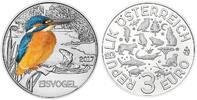 Österreich 3 Euro Tier - Taler - Serie -Eisvogel-, <b>04 / 12</b> Ausgaben, -