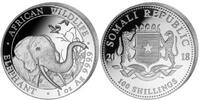 Somalia 100 Shillings<br>1 oz.<br>Ø 39 mm Elefant 15. Ausgabe, 999er Silber -
