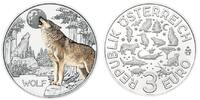 Österreich 3 Euro Tier - Taler - Serie -Wolf-, <b>05 / 12</b> Ausgaben, -