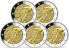 Deutschland 2 Euro<br> 5x 35 Jahre ERASMUS-Programm, <br><b>kompl. Satz </b> (5 Prägestätten) -