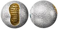 Barbados 5 Dollar <br> Antique Finish-<br>33 mmØ 55. Jahrestag Mondlandung 1969 & Schuber, RAR! -