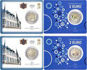 Luxemburg stgl. 4 x 2 € <br> <b> ab sofort lieferbar !!!</b> <br> 4x 2 € Luxemburg Thronjubi. Henri + Schuman Deklaration<br><b> ger.Auflage,RAR!, -