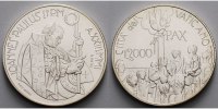 Vatikan 2000 Lire Papst Johannes PaulII./Dialog zwischen den Kulturen,inkl.Etui&Zertifikat&Schuber -