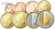 Luxemburg 1 Cent -2 Euro, 3,88 Kursmünzen, kompl. Satz 2002 * -