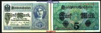 Deutsches Reich 5 Mark 1917 01,08 Darlehenskassenschein, Ro.54c, III 8.37 元 含增值税 ＋  326.32 元 运费