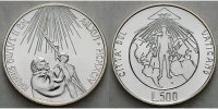 Vatikan 500 Lire Papst Johannes Paul II., von Lichtstrahlen erleuchtet -