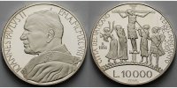 Vatikan 2 x 10.000 Lire Heiliges Jahr 2000 -4.Ausgabe (2)- Das letzte Abendmahl - Die Kreuzigung -