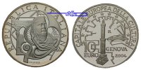 Italien 10 Euro Genua (Kulturhauptstadt 2004) inkl. Kapsel & Zertifikat & Etui -