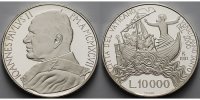 Vatikan 2 x 10.000 Lire Heiliges Jahr 2000 -3.Ausgabe- Heilung des Gelähmten + Stillung des Sturms -