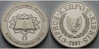 Zypern 1 CYP Römische Verträge 2007 / Kupfer-Nickel, ohne Zertifikat und Etui -