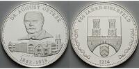 Bielefeld 333/1000 Silbermedaille Medaille-<b>800 Jahre Bielefeld -Dr. August Oetker</b> um 1914 i.Kapsel & Zerti. -
