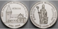 Hörste, Stadtteil Lippstadt, Kreis Soest 19,94g<br> fein,<br> 35mm Ø Medaille in Silber - 800 Jahre St. Martinus - Kirche 1194-1994, -