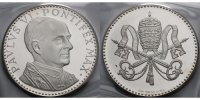 ca. 40g fein<br>50mm Ø Medaille Papst Paulus VI, original eingeschweißt -