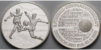 Deutschland 15,20g fein<br>35mm Ø Silbermedaille 6. Fussball EM Deutschland 10.6.-25.6.1988, inkl. Kapsel & Etui -