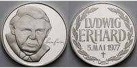 Deutschland 24,94g fein<br> 40mm Ø Medaille in Silber Ludwig Erhard, Todestag 5. Mai 1977 -