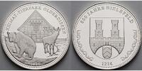 Bielefeld 333/1000 Silbermedaille Medaille-<b>800 Jahre Bielefeld -Heimat-Tierpark Olderdissen-</b> in Kaps.&Zert. -