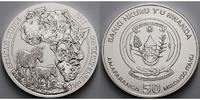 Ruanda 50 Amafaranga<br>1 oz<br>Ø 40 mm Afrikanische Unze, 4. Ausgabe Zebrafamilie - <b>originale Folie</b> -