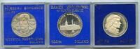 Poland P.R. 100 Zl Three Commemorative coins in original capsules -
