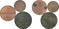 Altdeutschland Lot 3 Stk. Kleinmünzen -