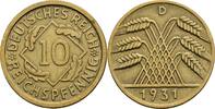Deutsches Reich 10 Reichspfennig 1931 D ss 292.85 元 含税 ＋  167.34 元 运费