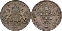 Baden 1 Kreuzer Großherzog Friedrich I. 1856-1907 / Gedenkkreuzer an die Friedensfeier 1871 -