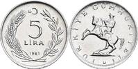 Türkei 5 Lira 1981 vz/stfr, kl. Rf. 20.92 元 含税 ＋  167.34 元 运费
