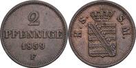 Sachsen, Johann 1854-1873 2 Pfennige -