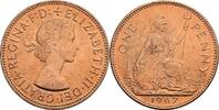 Großbritannien 1 Penny 1967 Queen Elizabeth II. vz 20.92 元 含税 ＋  167.34 元 运费